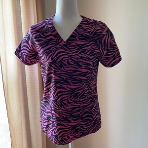 Scrubstar size XS animal print scrub top